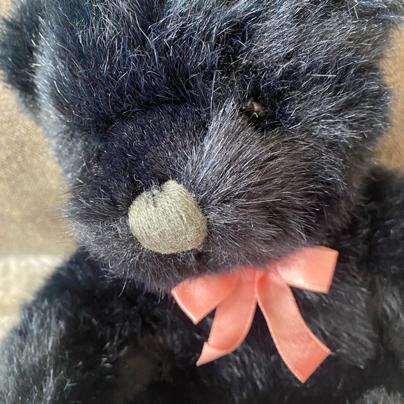 Vintage Dakin Black teddy bear plush floral paws T29 - Picture 3 of 6